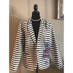 STRIPED BLAZER CHRISTOPHER & BANKS SIZE L